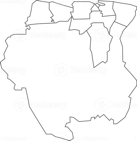 Map Of Suriname With Detailed Country Map Line Map 30348401 Png