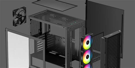 DeepCool CG540 Mid Tower ATX Case Tempered Glass Front And Side Panels