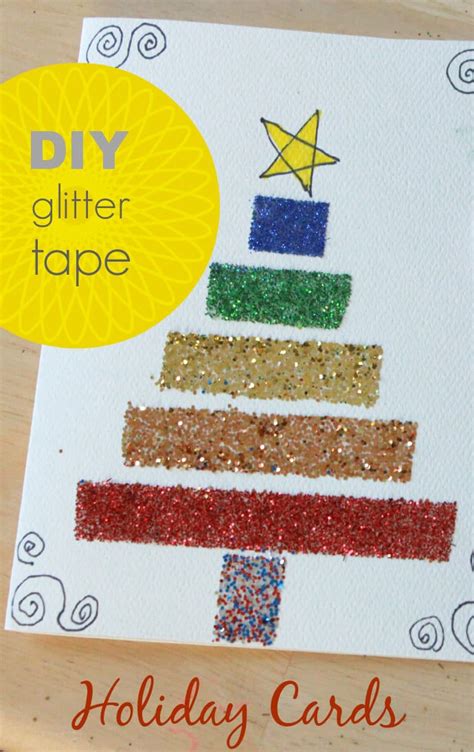 Handmade Christmas Cards with DIY Glitter Tape