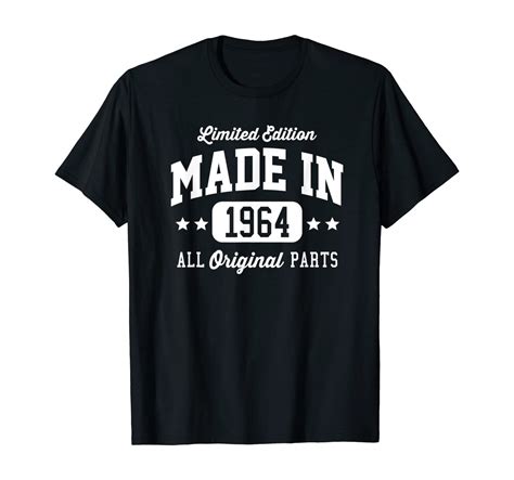 Vintage Made In 1964 Limited Edition Original Parts Dark T Shirt Unisex