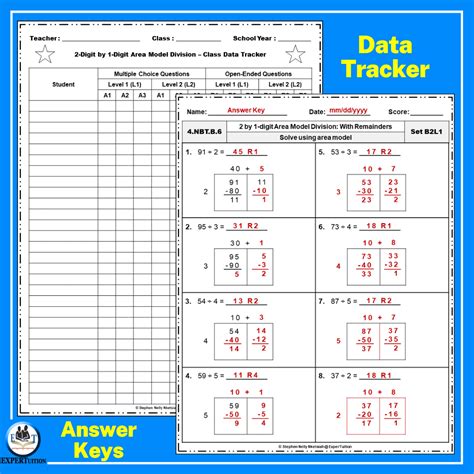 Digit By Digit Area Model Division With And Without Remainders