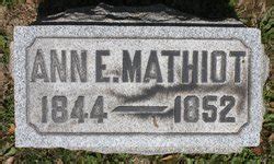 Ann Eliza Mathiot 1844 1852 Mémorial Find a Grave