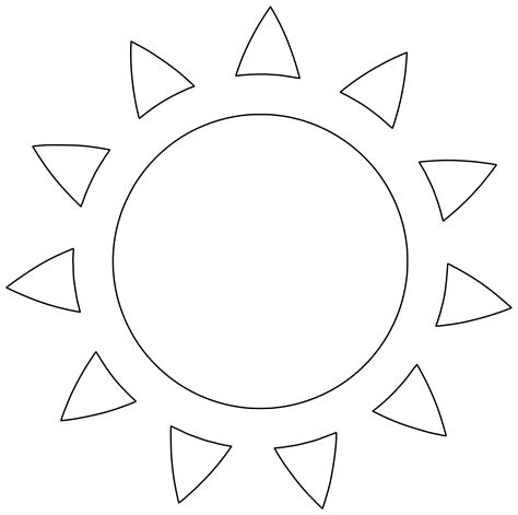 Outline Of Sun Free Printable Papercraft Templates