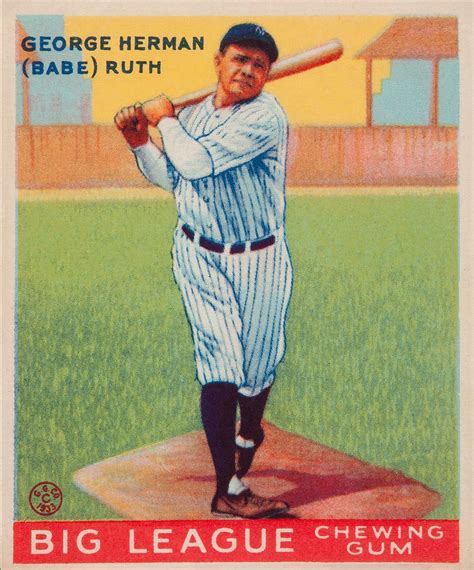 1933 BABE RUTH Goudey 144 Baseball Card Print Vintage Etsy