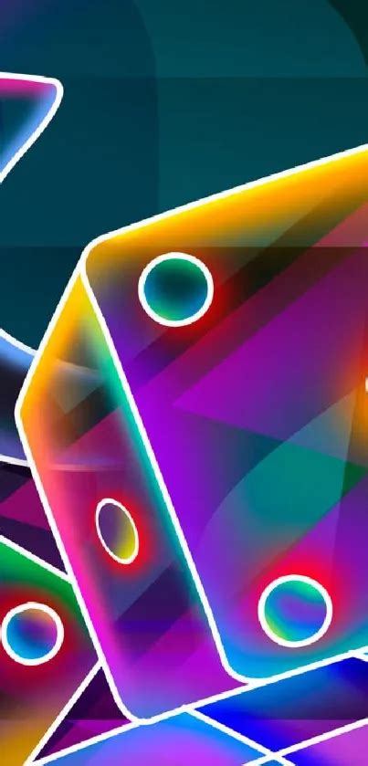 Vibrant Neon Dice Art Wallpaper Free Download