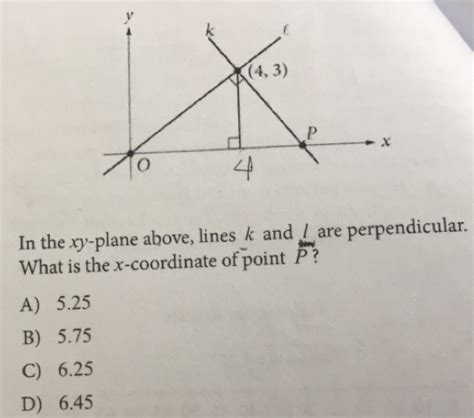 Solved In The Xy Plane Above Lines K And L Are Perpendicular What