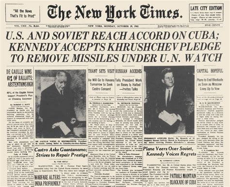 Amazon.com: Cuban Missile Crisis 1962 Ndetail Of The Front Page Of The ...