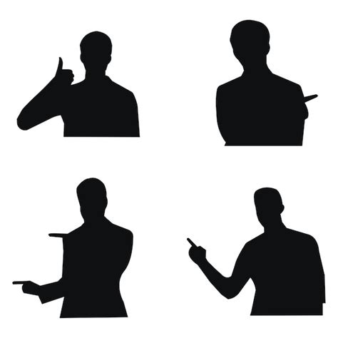 Premium Vector Vector Silhouette Man Standing Black Color Isolated On White Background