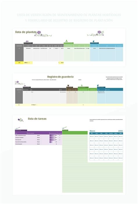 Plantilla De Excel Lista De Verificaci N De Mantenimiento De Plantas