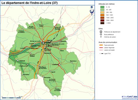 Carte G Ographique Touristique Et Plan De L Indre Et Loire Tours