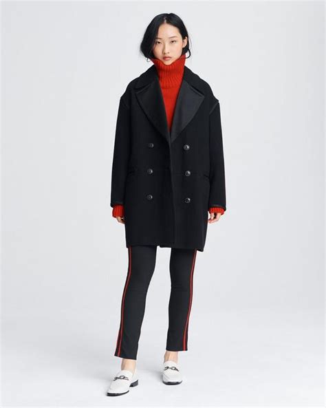 Laura Double Breasted Wool Coat In Black Rag And Bone