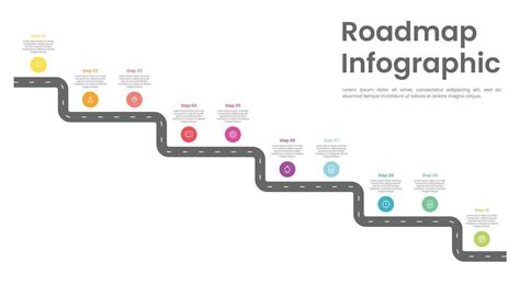 Roadmap Infographic Template Design With 10 Steps And Icons 37467559 Vector Art At Vecteezy