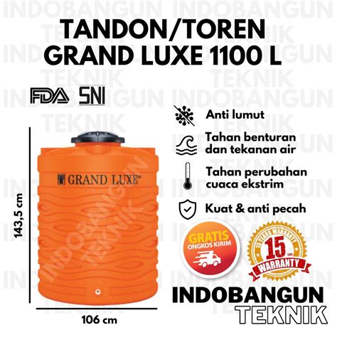 Jual Toren Air Tangki Air Tandon Air Grand Luxe 1100 Liter 1000 Liter