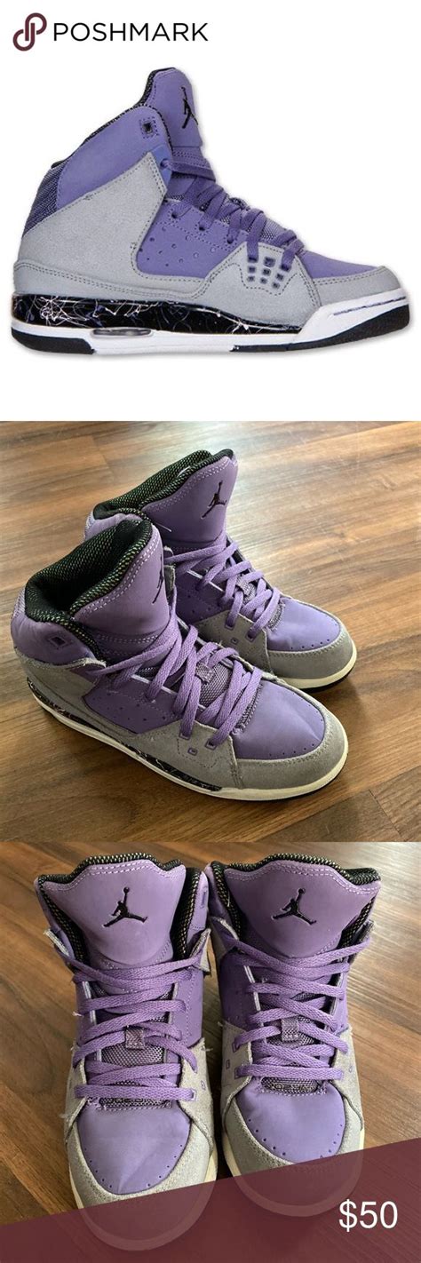 Jordan Purple And Grey Suede Flights Jordans Girls Dress Shoes Men