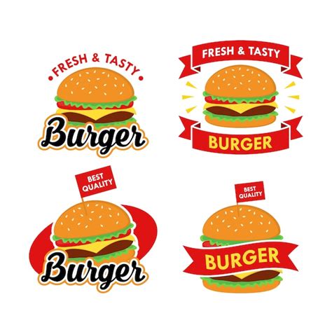 Premium Vector Burger Logo Design Vector Set