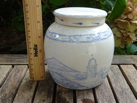 Antique Chinese Ginger Jar With Original Lid Th Century Etsy