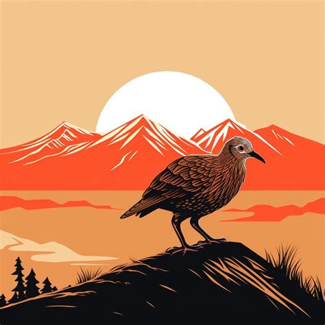 Premium AI Image | simple illustration of a Weka bird wallpaper bird