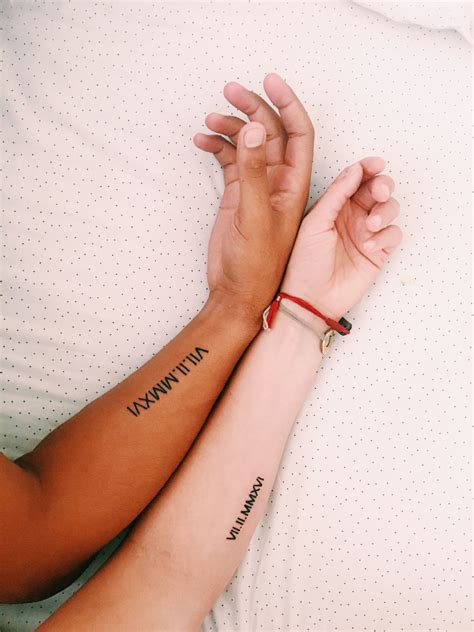 Matching Tattoo Tattoo Ink Roman Numerals Wedding Date