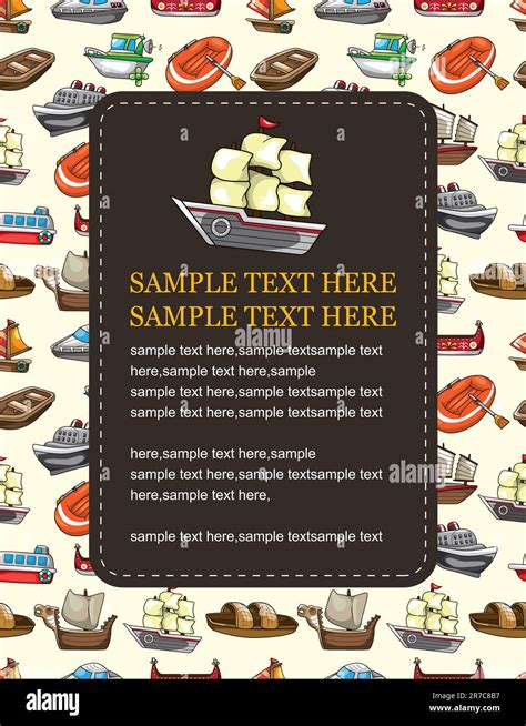 Cartoon Boat Card Stock Vector Image And Art Alamy