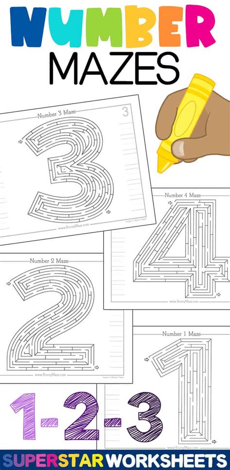 Number Mazes And Worksheets Superstar Worksheets