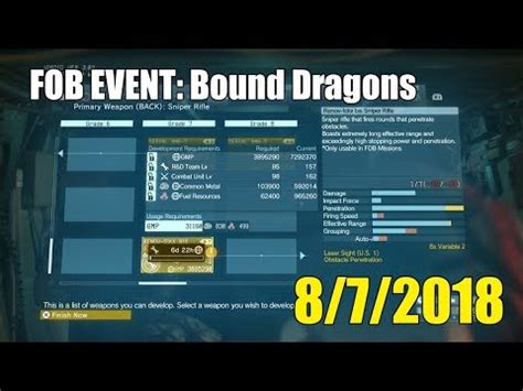 Metal Gear Solid V FOB Event Bound Dragons August 7th Guide YouTube