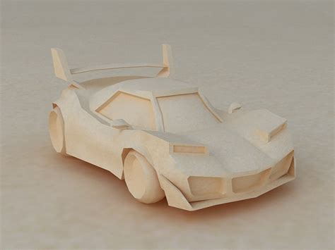 Origami cars cartoon toy 3D model - TurboSquid 1645821