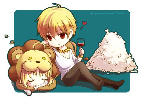 Chibi Fatestay Night Fatezero Gilgamesh Saber Fate