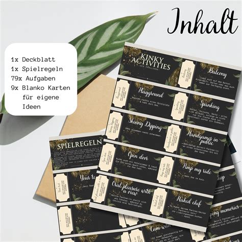 Kinky Sex Challenge für Paare Erotisches Sexspiel Kartenspiel mit versauten Aufgaben Sofortiger