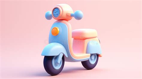 Miniature Adorabike Tiny Cute 3d Motorcycle Delight Stock Illustration