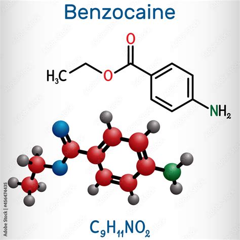 Stockvector Benzocaine Molecule It Is Local Anesthetic Structural