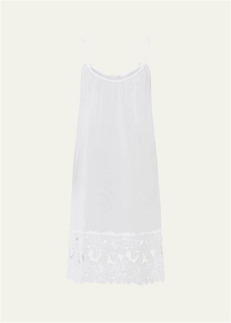 Hanro Clara Floral Embroidered Cotton Chemise Bergdorf Goodman