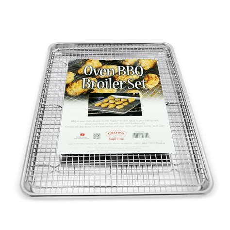 Crown Baking Sheet Oven Rack Set 13x18 Inch Half Sheet Pan Baking Roasting Bbq Sheet