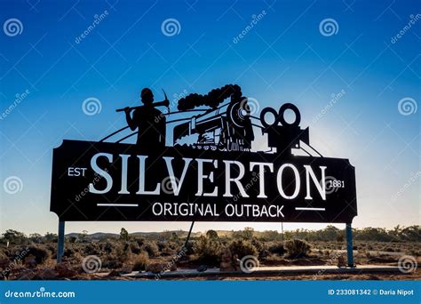 Welcome Road Sign On Entrance To Historical Town Of Silverton Located