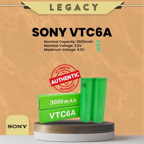 Jual Authentic Sony Vtc A Mah A Battery Shopee Indonesia