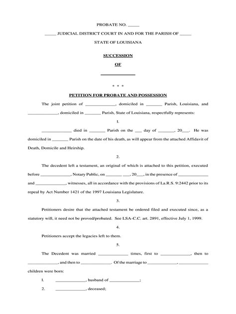 Louisiana Intestate Succession Chart Complete With Ease Airslate Signnow