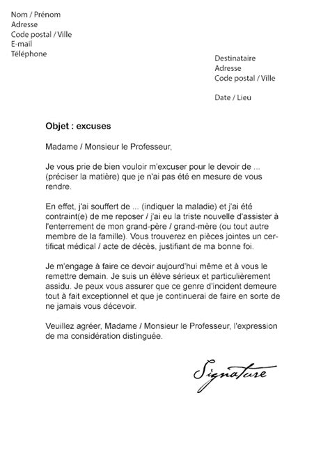 Lettre D Excuse Pour Retard