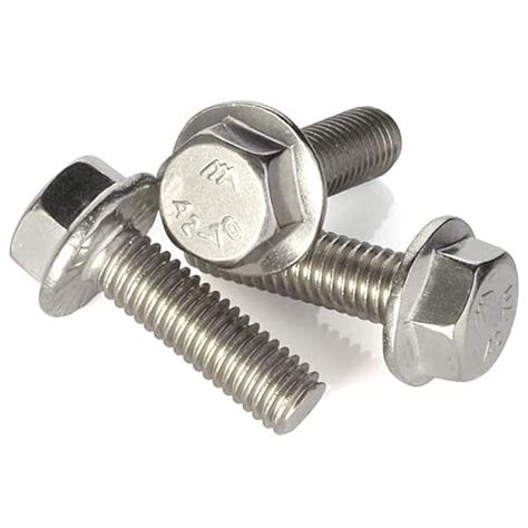 M8 1 25 X 20mm Hexagon Flange Bolts Stainless Steel 18 8 A2 70 Fully Threaded 10 Pcs