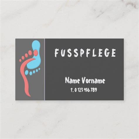 Fu Pflege Visitenkarte Zazzle De