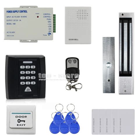 125khz Rfid Card Password Door Access Control System Magnetic Lock Remote Bell Home And Garden