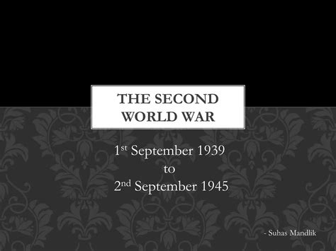 The Second World War Ppt