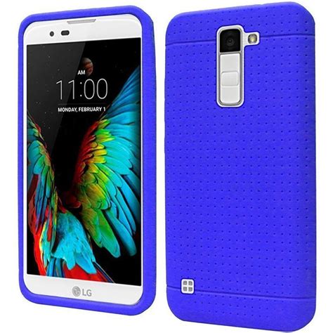 Insten Rugged Skin Gel Rubber Case Cover For LG K10 2228994 Lg Phone