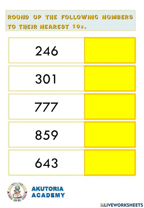 Estmation And Rounding Up Worksheet Live Worksheets