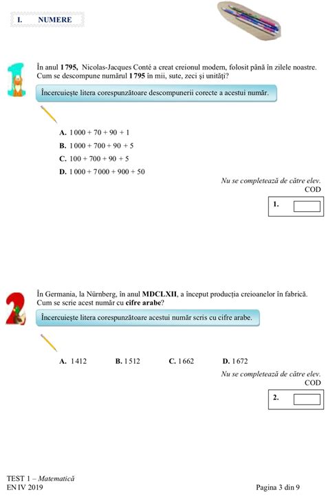 Subiecte Matematică Clasa A Iv A Descarcă Subiectele De Astăzi De La