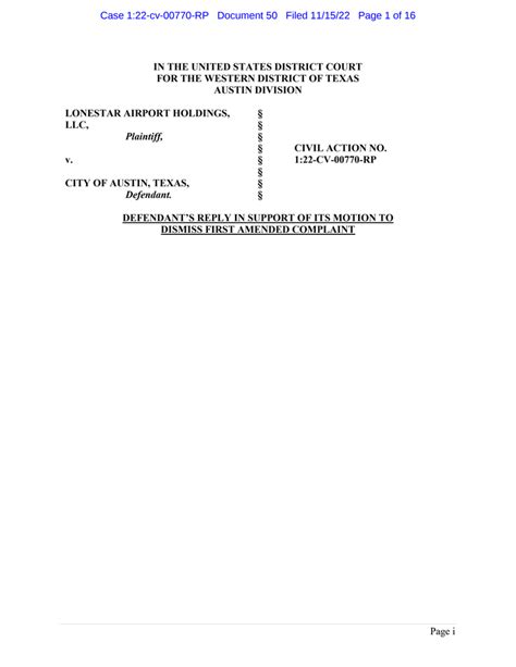 Defendant’s Reply In Support Of Its Motion To Dismiss First Amended Complaint Documentcloud