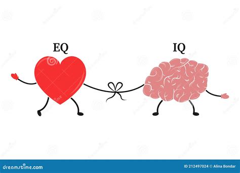 Emotional Quotient And Intelligence Heart And Brain Concept Conflict