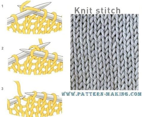 Purl Stitch and Knit Stitch – Pattern-Making.com