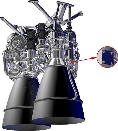 Rocket Engine With A Typical Square Bolt Flange Sealing Structure