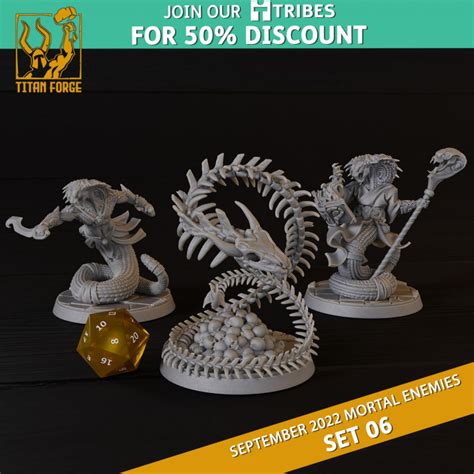 3D Printable RPG Monsters DnD 5e Mortal Enemies Set 06 By Titan