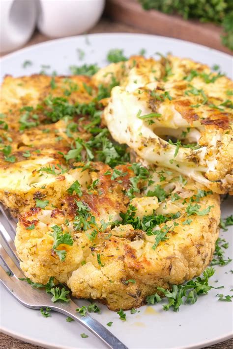 Easy Oven Roasted Cauliflower Steak Recipe 🥬 Cast Iron Keto