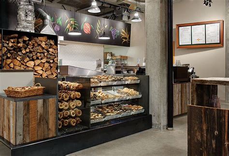 Bagel Display And Wood Storage Bakery Shop Design Cafe Design